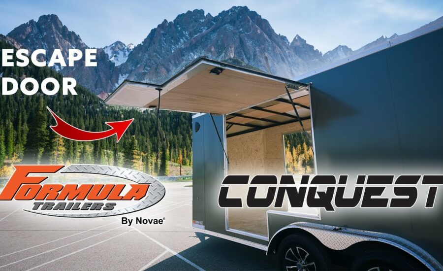 Formula Trailers | Feature Callout | Enclosed Gray Conquest with an Escape Door